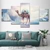 Canvas Painting Camel and Castle 5 Pieces Wall Art Painting Modular Wallpapers Poster Print for Living Room Home Decor