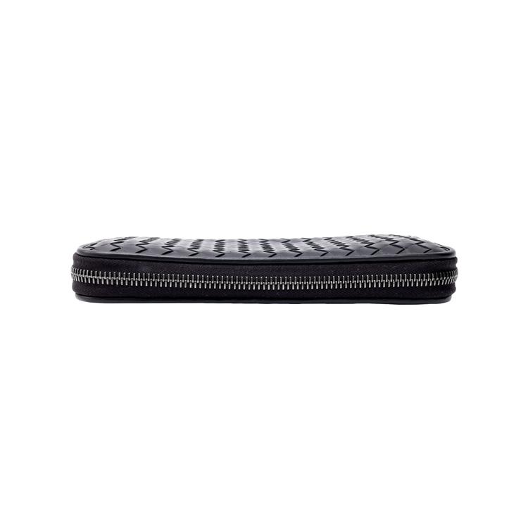Bottega Veneta Nero Intrecciato Zip-Around Wallet Unisex Wallet Black 114076V46511000