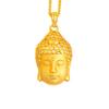 Chinese Sand Gold Buddha Head Pendant: Diamond-Inlaid, Ethnic Style, Gold-Plated Tathagata Design for Unisex.