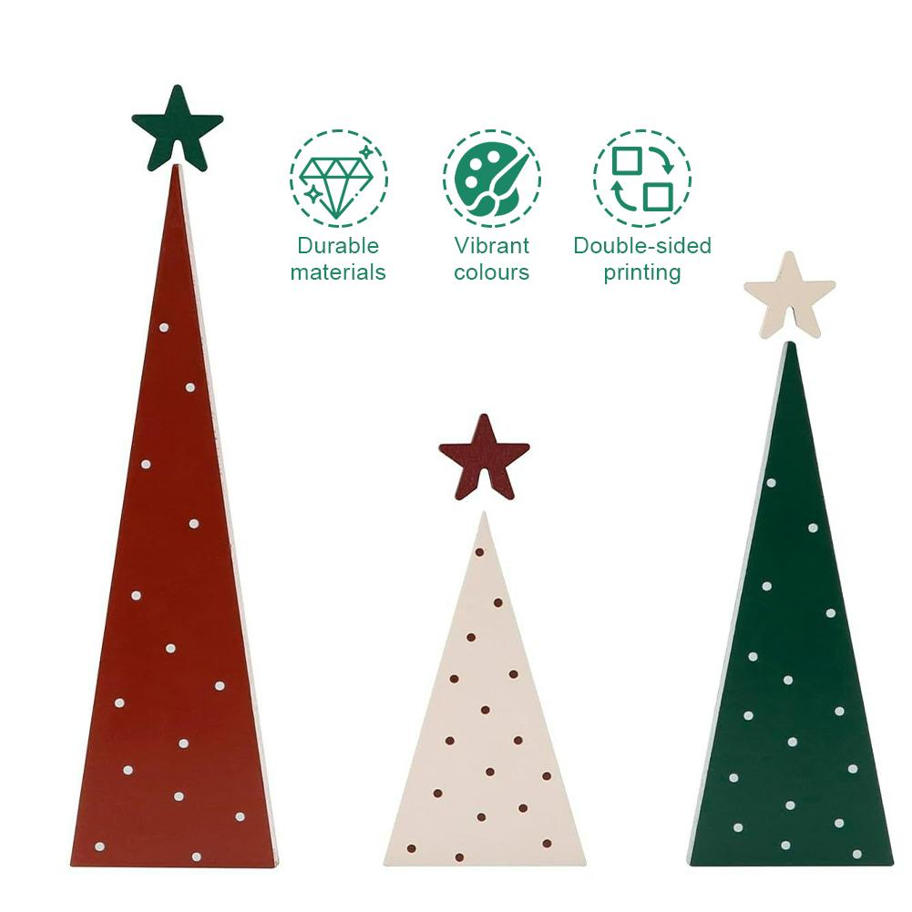 

3Pcs Rustic Xmas Tree Table Signs Double-Sided Desktop Vertical Tree Ornaments Multi-Purpose for Fireplace Farmhouse Decoration China Mainland