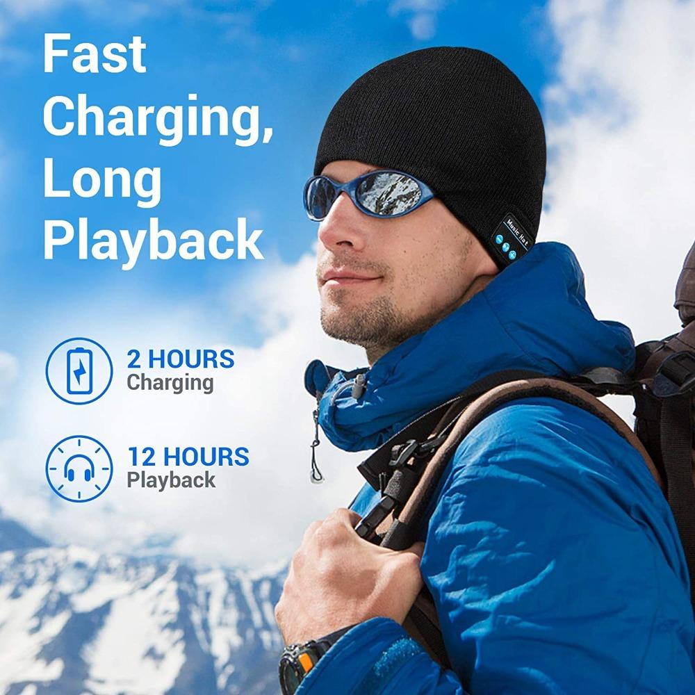 Bluetooth 5.2 Wireless Headset Knitted Hat Winter Warm Music Hat Bluetooth Hat Music Hat