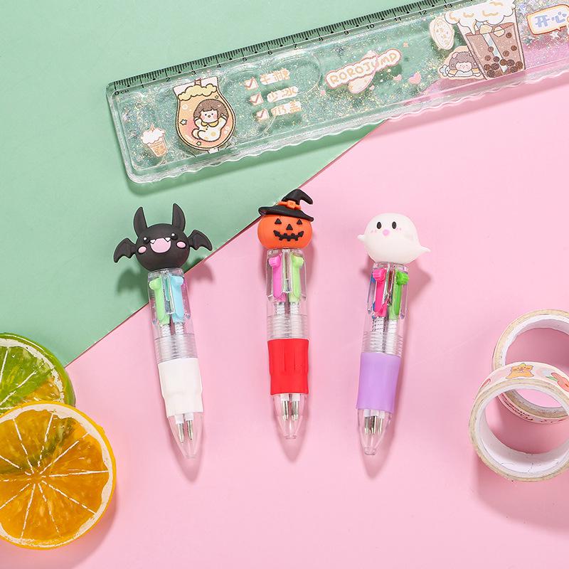 Korean Cute Animal Head 4-Color Click Ballpoint Pen