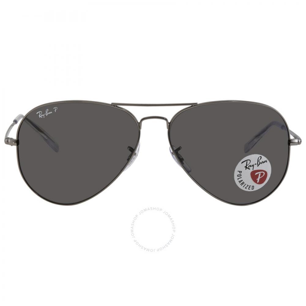 

Ray Ban Polarized Black Aviator Unisex Sunglasses RB3689 004 48 62