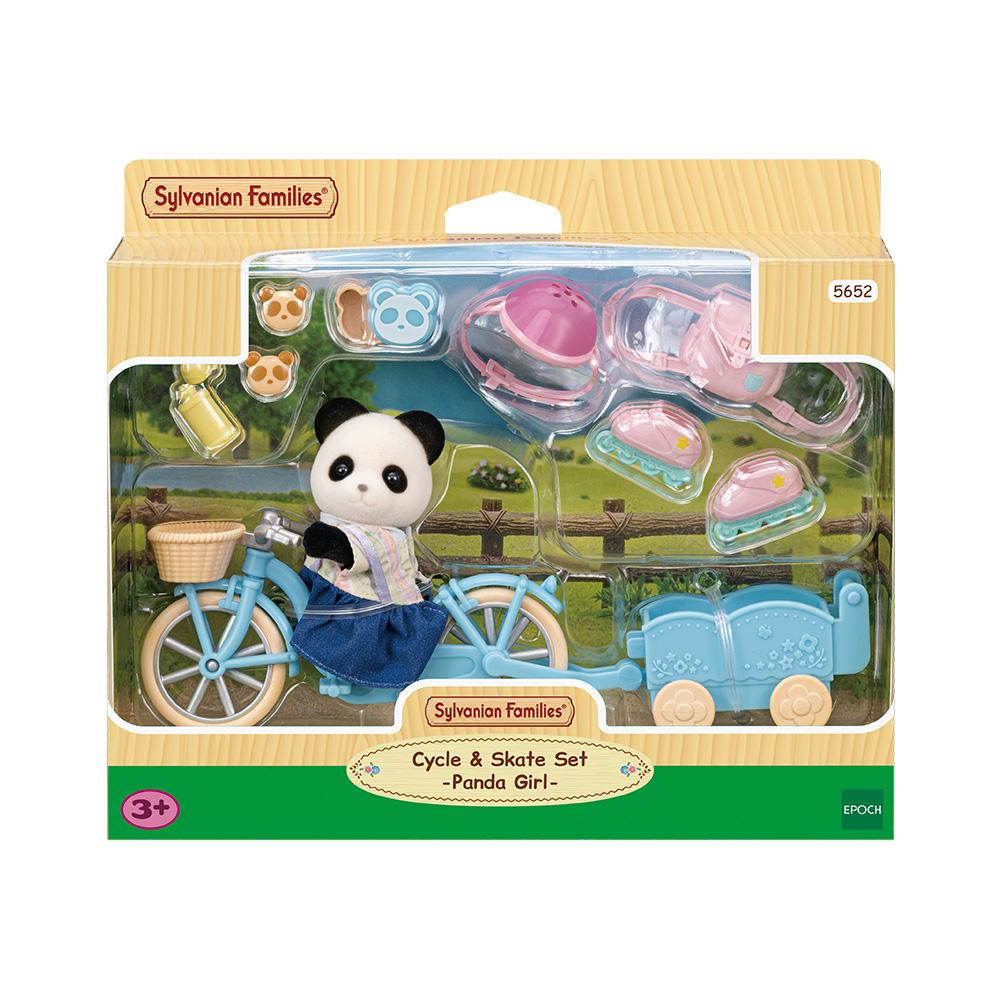 Sylvanian Families 5652 Panda Girl's Bicycle & Skate Set