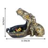 Showpiece for Home Decor Showpiece|Hippo Showpiece for Home Decorative Showpiece (Hippo Golden), 10x7 cm
