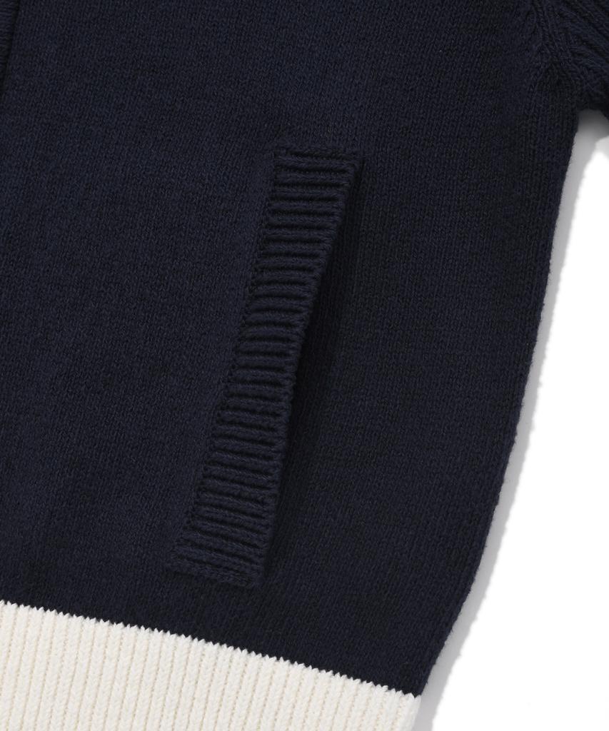COVERNAT WOMAN High-Neck Zip-Up Knit Navy