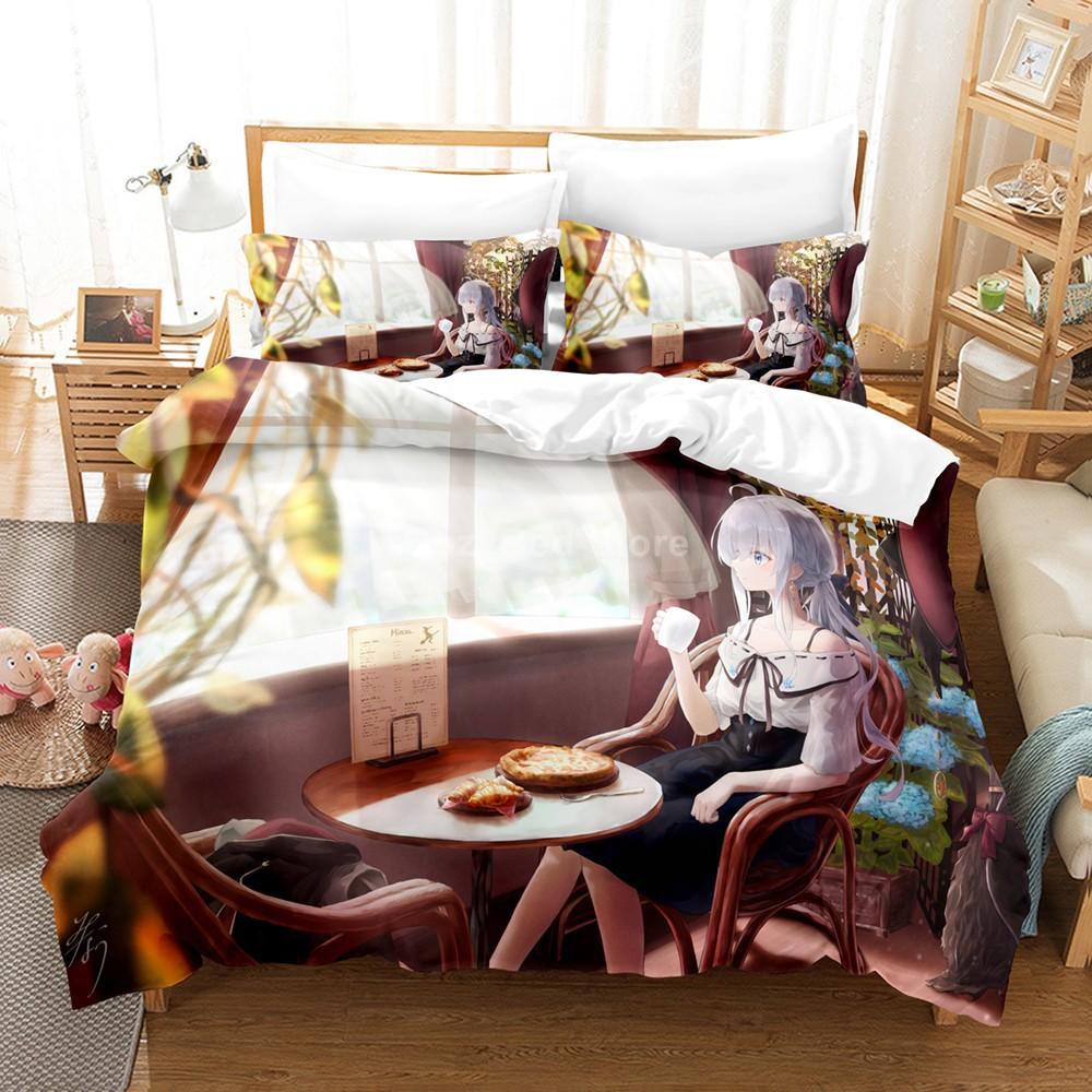 The Journey of Elaina Bedding Set Anime 3d Duvet Cover Sets Comforter Bed Linen Twin Queen King Single Size Kids Gift Cartoon