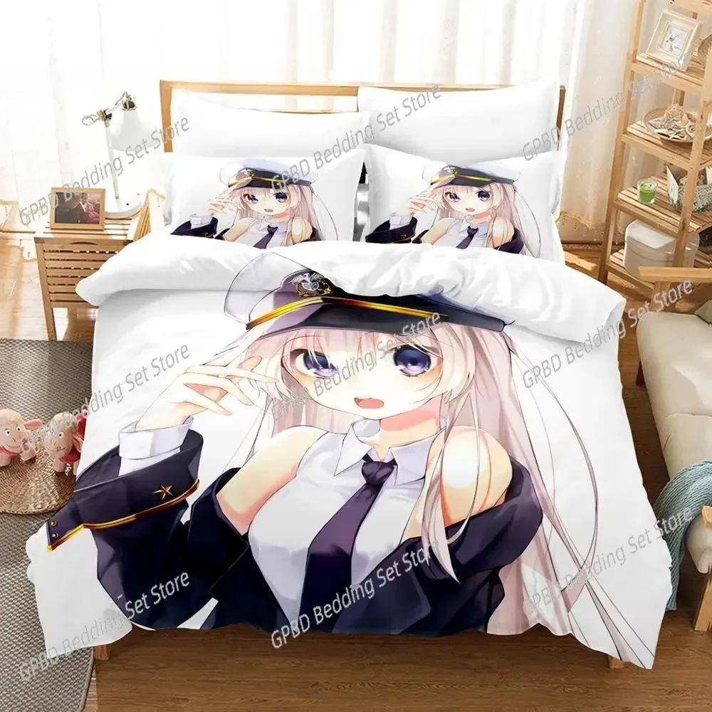 3D Print Anime Azur Lane 3D Bedding Set Duvet Cover Pillowcases Single Twin Full Queen King Size Home Decor Quilt Boys Gift Quil