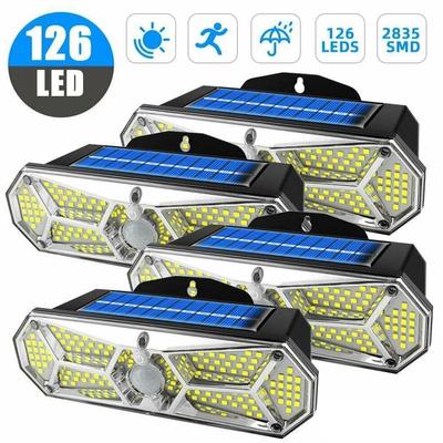 126 Lights Solar Wall Lighting LEDs Solar Light Outdoor Smart Motion Sensor Wall Light Solar Light For Garden Street Decoration