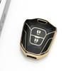 Gold Edge TPU 2 Buttons Keyless Cap Shell Fob Holder Bag For Isuzu D Max Mu-x V-Cross Truck Car Key Case Cover Accessories