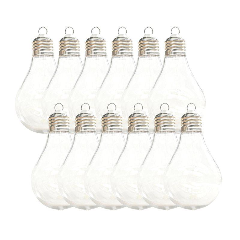 

CYCLI-For Crafts Lightbulb 12PCS Clear Bulbs Large Opening Party Favors Candy Containers Fillable Light Bulb Ornaments