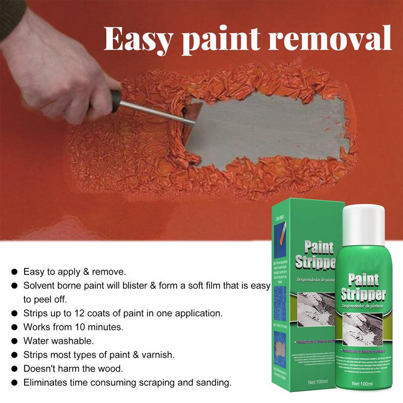 Paint Remover Multi-Purpose Spray Metal Surfaces Polish Paint Stripper Car Maintenance Vehicles Household Cleaning Protection