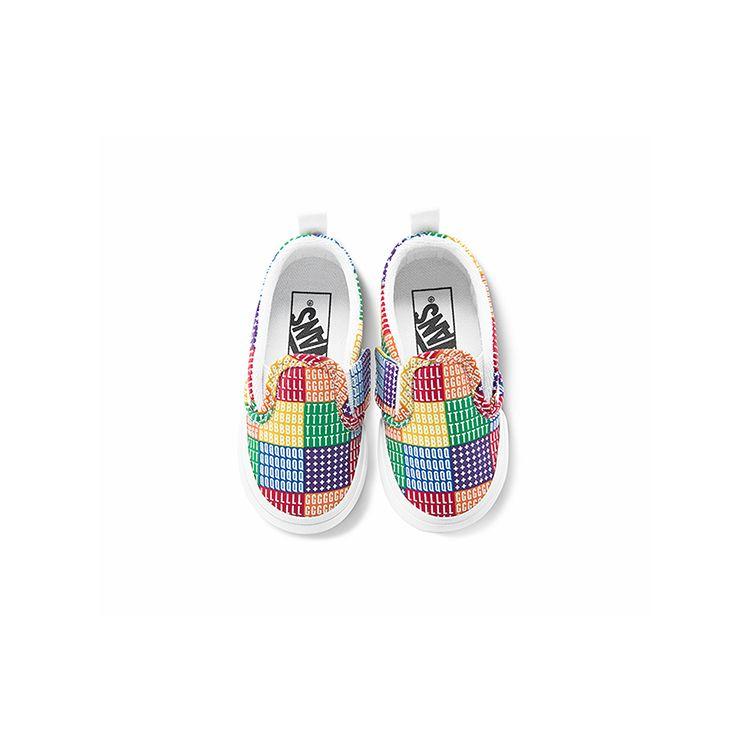 Vans Classic Slip-On Toddler Pride Baby Sneakers Multi-Color Multi True-White VN0A34883WJ