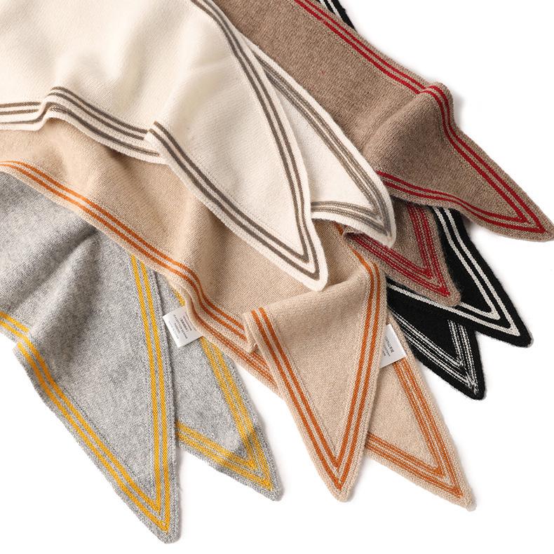 Korean Style Cashmere Triangle Scarf - Spring & Autumn Knitted Neck Gaiter, Winter Warmth