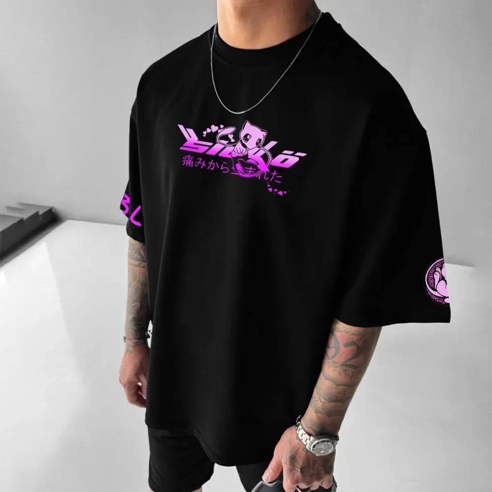 Nové Pokémon Mewtwo Anime Periferní Potisk Originální Tričko Krátký Rukáv Pánské a Dámské Letní Harajuku Volný Ležérní Top