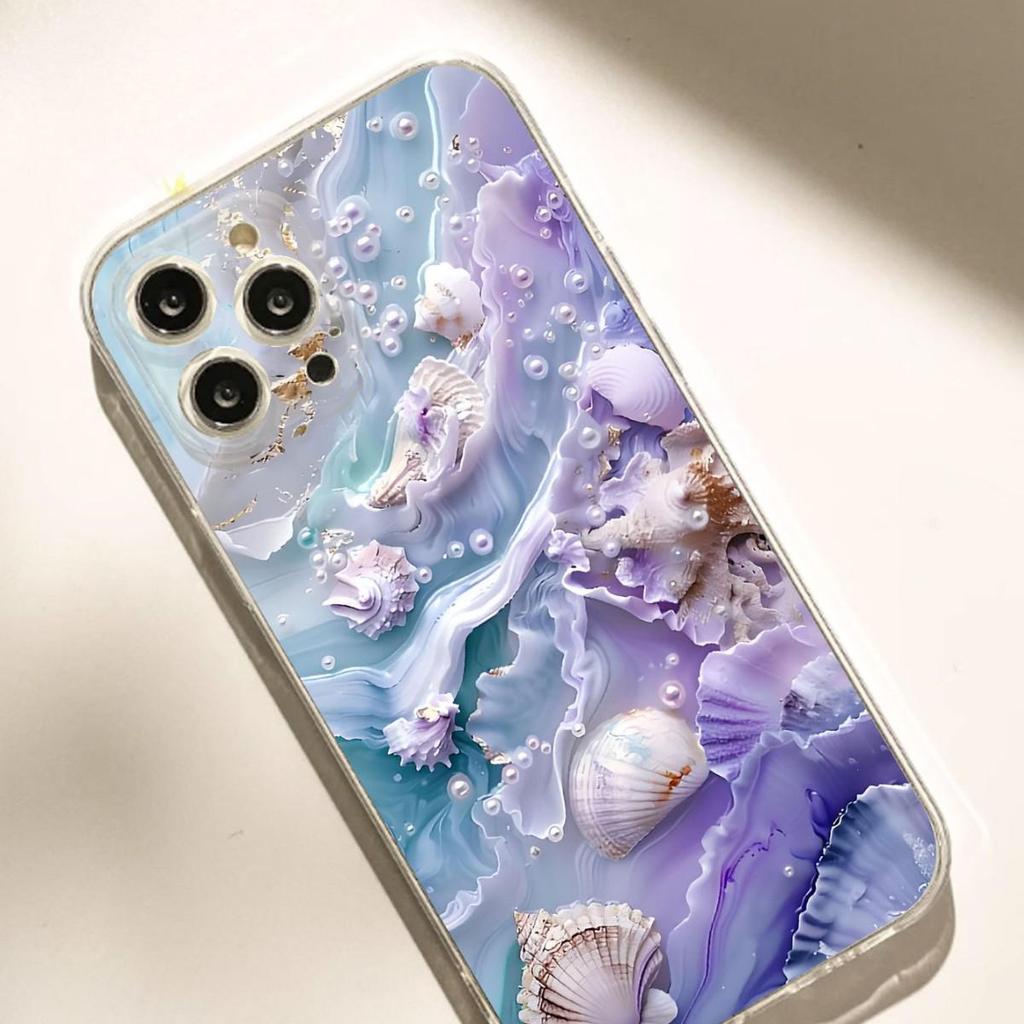Shell Conch Anti-Drop Transparent Case for iPhone 14–17 Pro Max