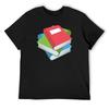BooksPile Of Books Stack Of Books T-Shirt Man T Shirt Summer Top Graphics Plus Size Tops Men T Shirts