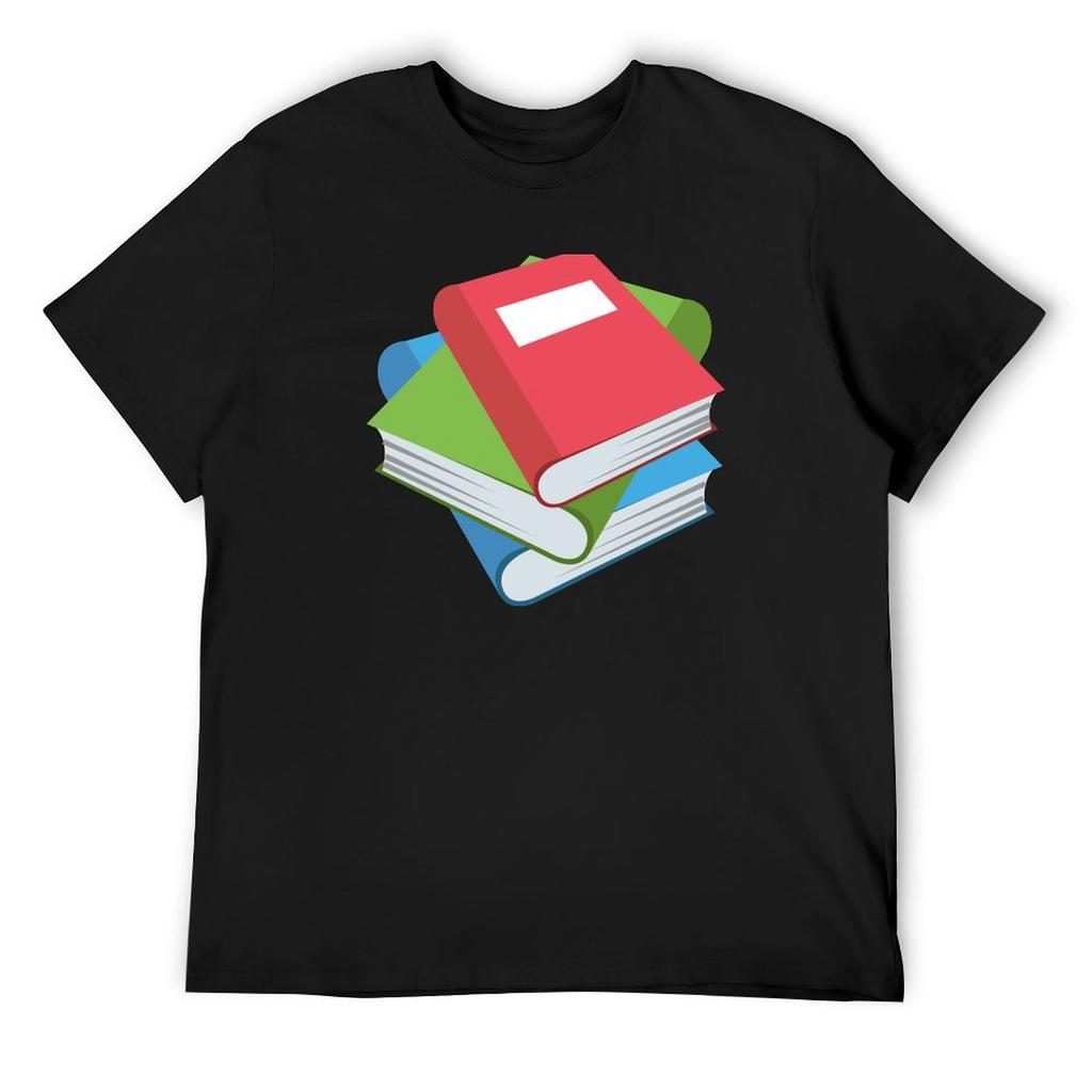 BooksPile Of Books Stack Of Books T-Shirt man t shirt summer top graphics plus size tops men t shirts