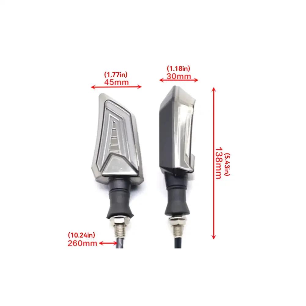 2Pcs LED Motorcycle Turn Signals Light Tail Flasher Flowing Water Blinker Motorcycle Flashing Lights IP68 Waterproof DC 12V