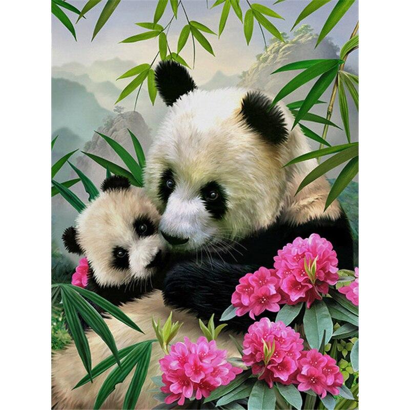 Noua pictură cu diamante 5D DIY, drăguț Panda, broderie cu diamante, punct de cruce, complet rotund, găurit, artizanat, decorațiuni pentru acasă, cadou de artă