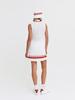 SERGIO TACCHINI W Sabatini Poly Flare Collar Neck Sleeveless Dress (White)