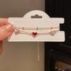 Korean Style Double Layer Pearl Heart Bracelet For Women Casual Fashion Accessory