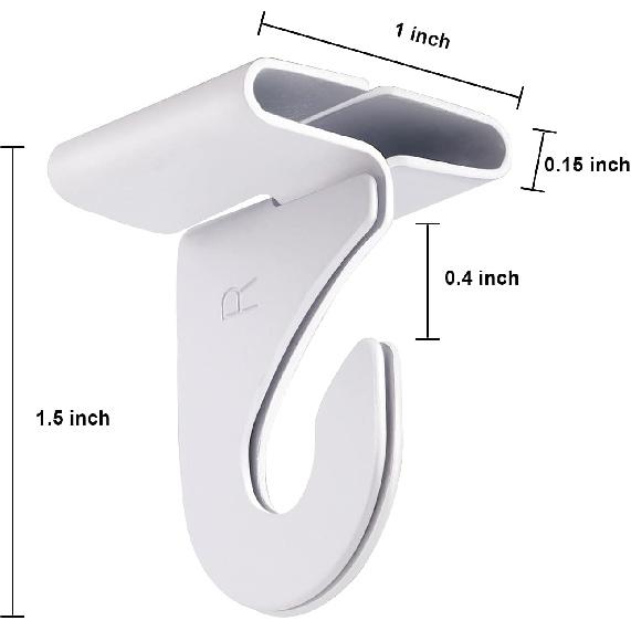 8 Pair Drop Ceiling Hooks for Hanging,White Heavy Duty Ceiling Hooks,Metal T-Bar Hooks,Suspended Ceiling Tile Hook Ceiling Clips for Home Classroom