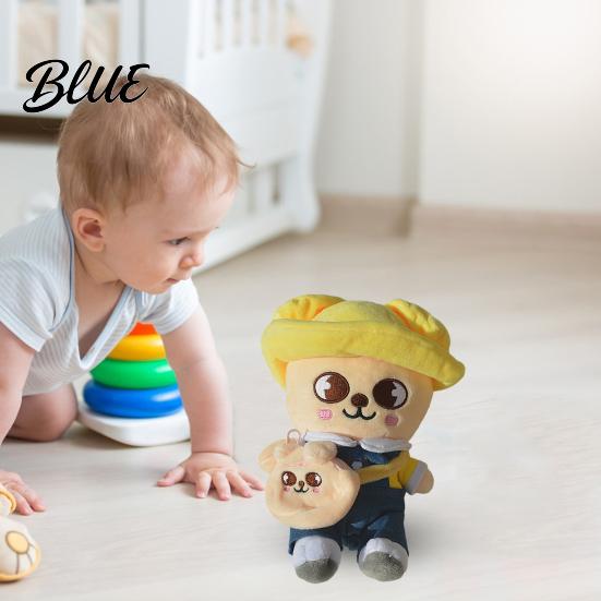 Stuffed Animal Doll Cartoon Plush Toy with Removable Clothes Backpack Pig Fox Chick Wolf Bear Cat Rabbit Dog Plushie Band Fans Gift