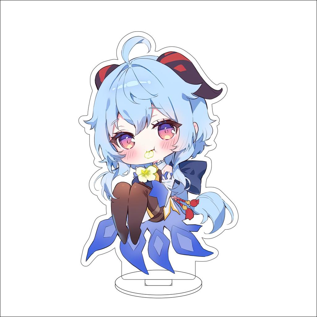 10CM Anime Genshin Impact Figure Stand Model Amamiya Ganyu Cute Desk Decor Standing Sign Gifts