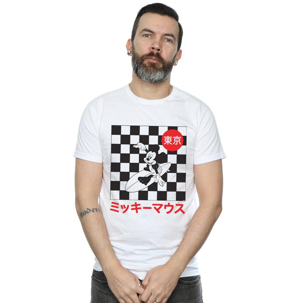 Disney Mens Mickey Mouse Surfing T-Shirt