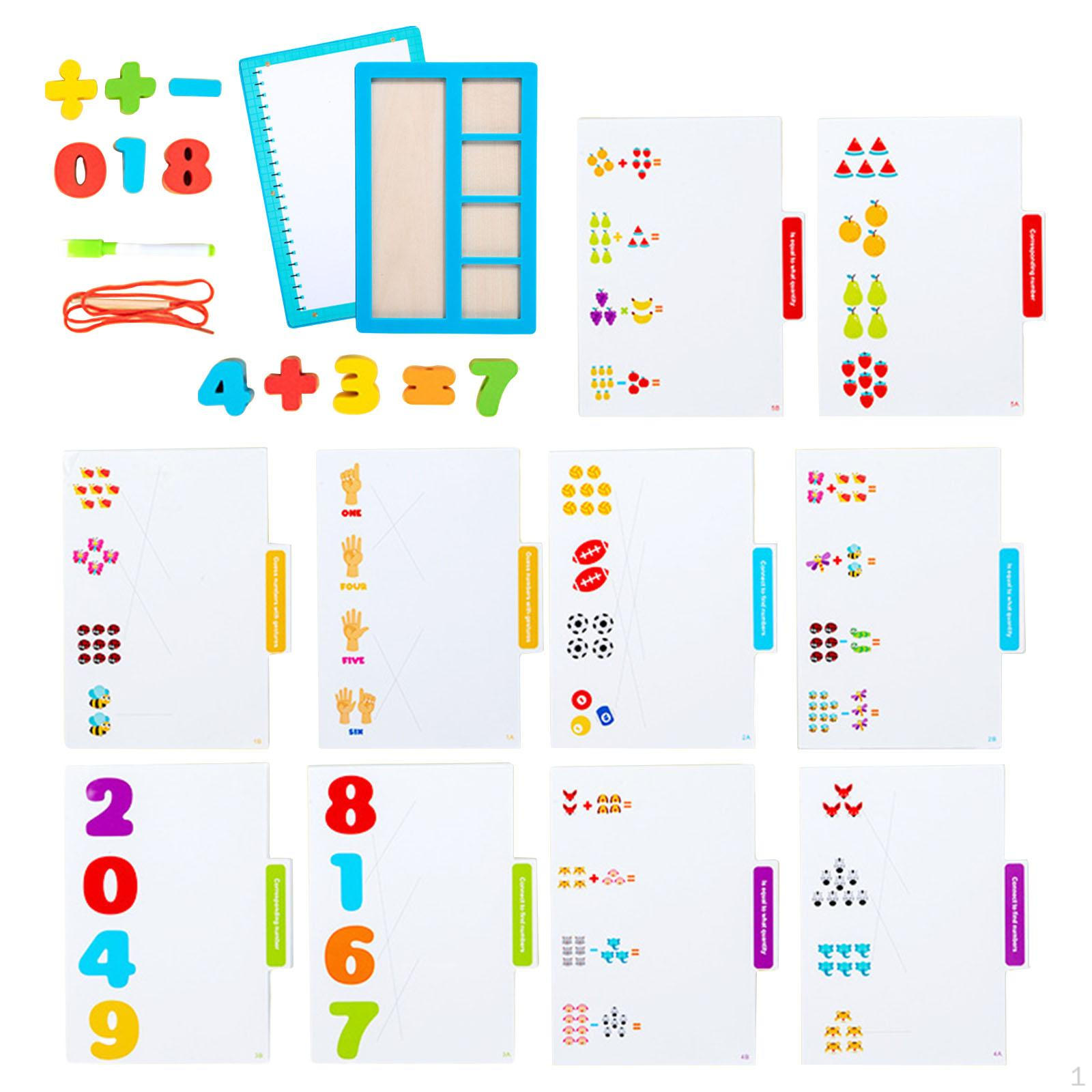 

Functional Matching Game Double Sided Paper Cards Lace Pen Toy Set with Blocks for Number