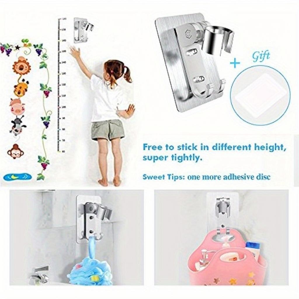 No Drill Aluminum Handheld Shower Holder Wall Mount Bracket Bathroom Shower Hose Rack