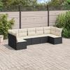 VidaXL Garden Lounge Set 7 Pcs with Cushions Black Wicker 3217426