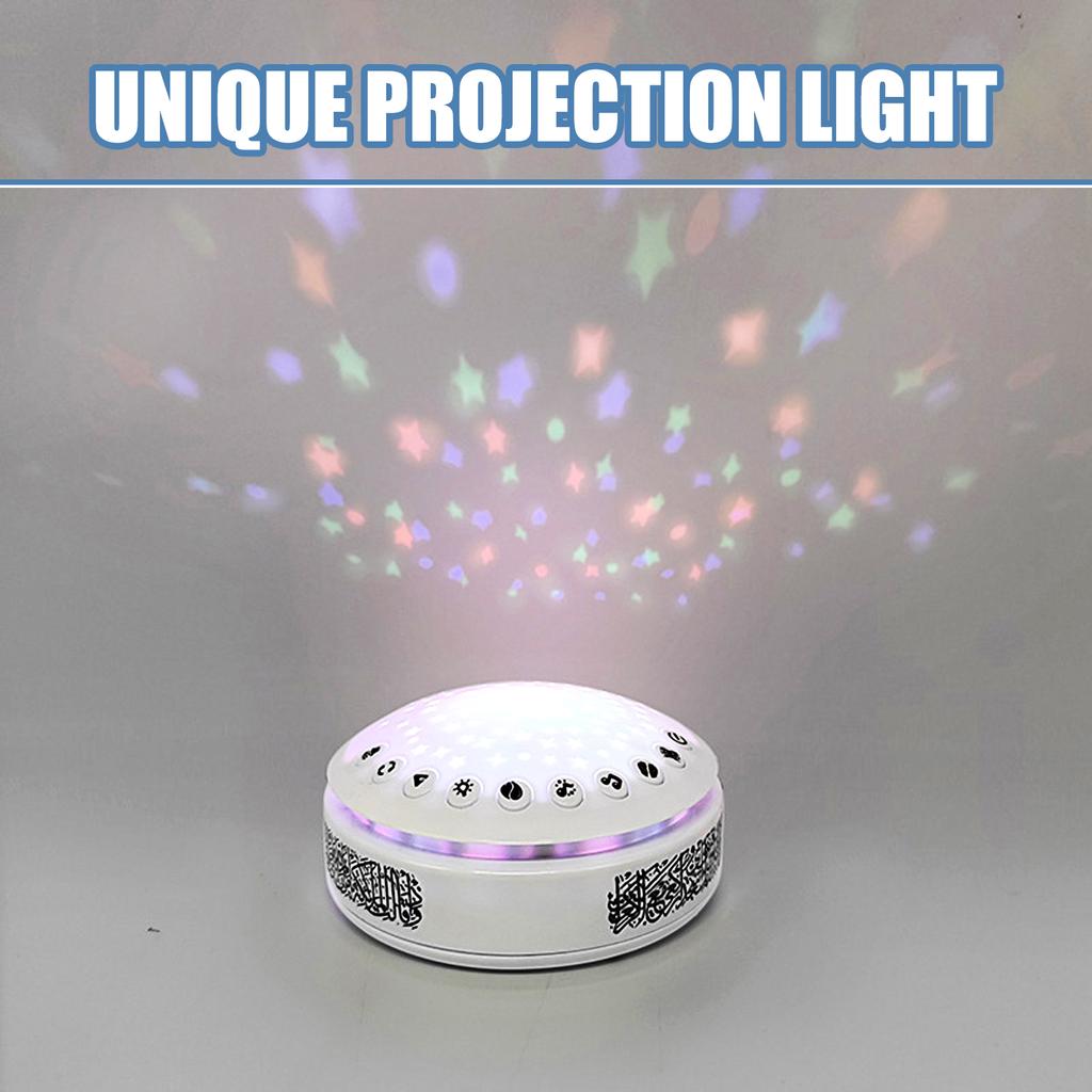 Lampe Haut-parleur Coran Machine d'apprentissage de l'arabe Projecteur Projection pour enfants Lumière de nuit Abs Bébé