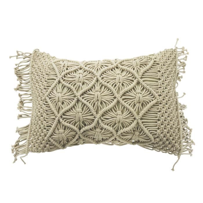Coussin Macrame - 40 x 60 cm - Beige naturel