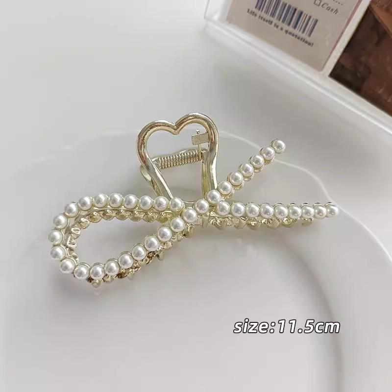 High-End Women's Rhinestone Hair Shark Clip - Large, Stylish, and Trendy Hairpin