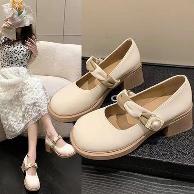 Herbst Mary Jane neue Oberbekleidung kleiner duftender Stil kleine Lederschuhe leichte Mund hohe Ferse einzelne Schuhe mit Rock
