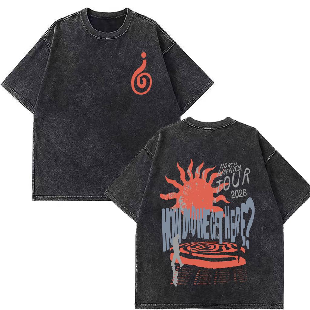 Louis Tomlinson How Did I Get Here Tour 2026 Print Vintage Washed T Shirt Men Women Hip Hop Tshirt Cotton Casual Loose Tshirs