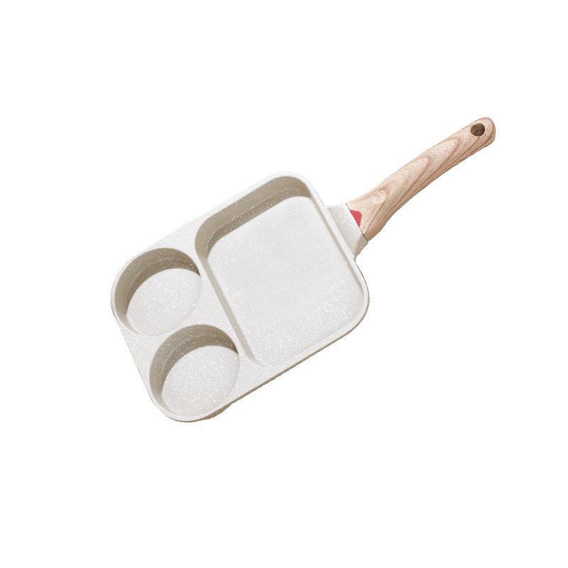 Poêle à Hamburger 3 en 1, poêle à œufs frits, poêle antiadhésive en pierre médicale, poêle à œufs frits, poêle de petit déjeuner