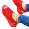 2021 Sommer Übergröße Flyknit Atmungsaktiv Damen Flacher Absatz Zehenfrei Sandalen