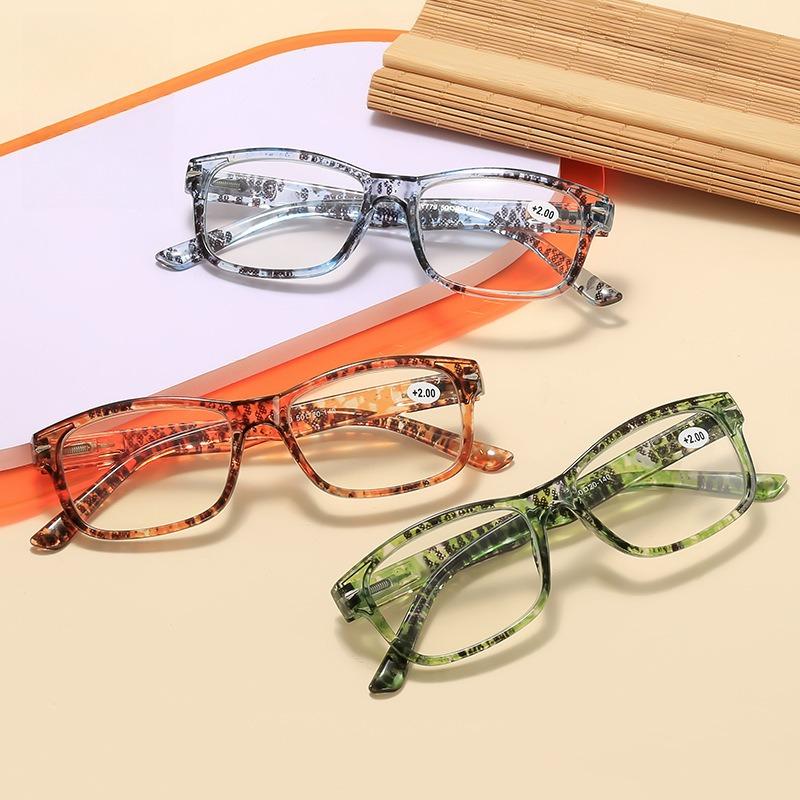 Neutraler Modedruck Rahmen Lesebrille Neue High-Definition Blaulichtfilterbrille Damen Neue Weitsichtbrille+4.0