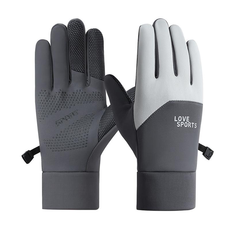 Windproof And Waterproof Outdoor Gloves Touch Screen Thumb And Index Finger Fingertips Warm Gloves For Running Cycling