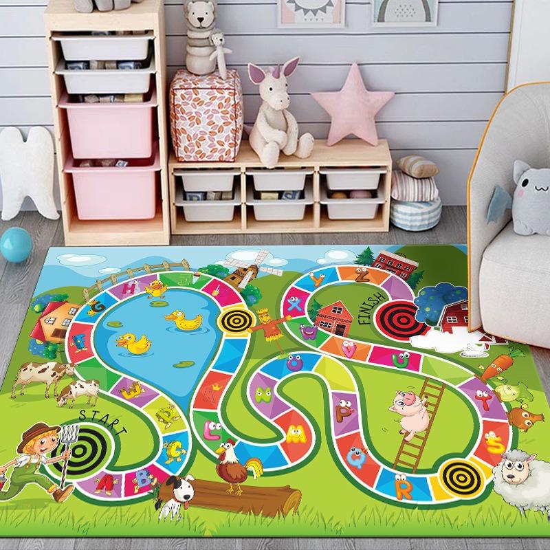 City Traffic Parking Carpet Cartoon Educational Children Play Mat Non Slip Rugs for Bedroom Decor Home Decoration Washable Rug