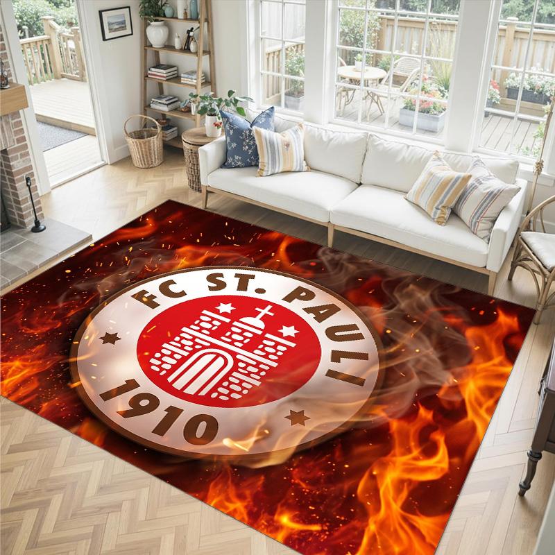 Fulham Football Design Crystal Velvet Carpet Cozy Non?Slip Printed Rug For Bedroom Living Room Entrance