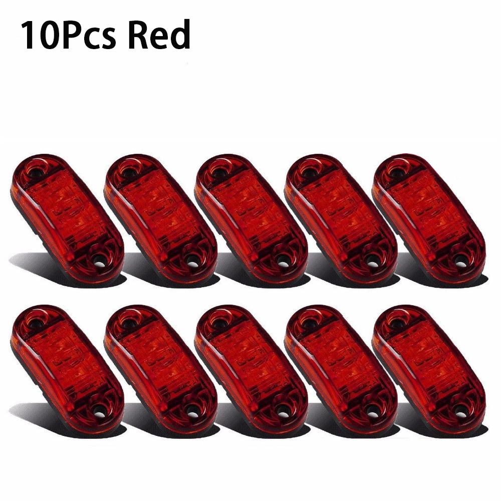 

10 шт., универсальные сигнальные огни, светодиодный диодный светильник, 12 В, 24 В, семафор для прицепа, желтый, белый, красный светодиодный боковой габаритный фонарь, аксессуары