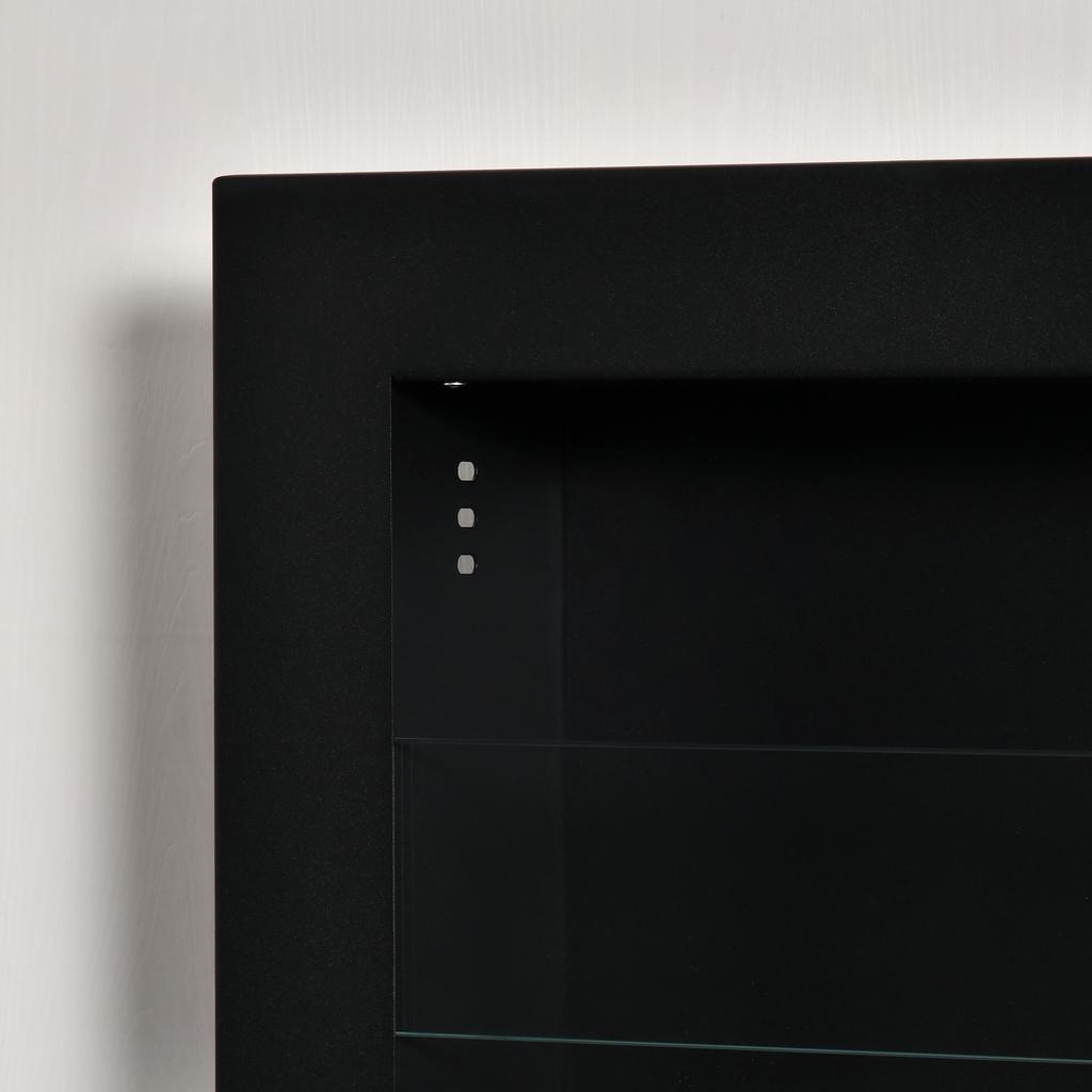 Etanolspis Bioetanolbrännare 3 Brännarlådor 1L 3 Tim. Brinntid 2000W Rökfri Väggmonterad Stål Härdat Glas Svart 120 x 15 x 40 cm