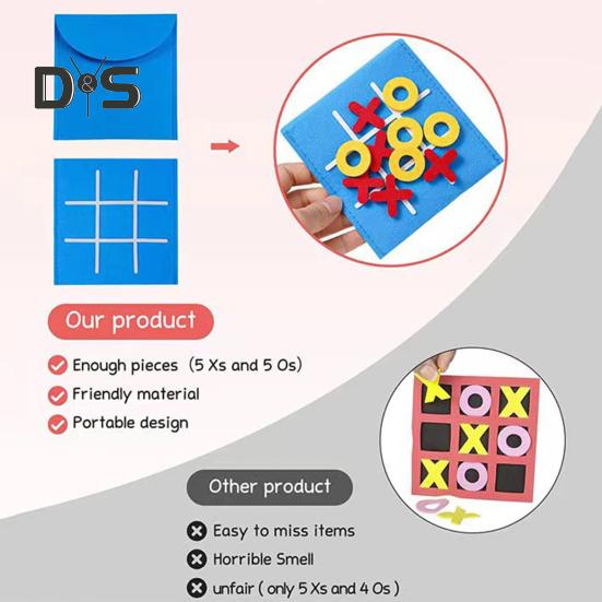 3/12/24Pcs Mini XO Felt Board Game Educational XO Puzzle Toy Toddler Boys Girls Portable Travel 2 Player Battle Strategic Board Game