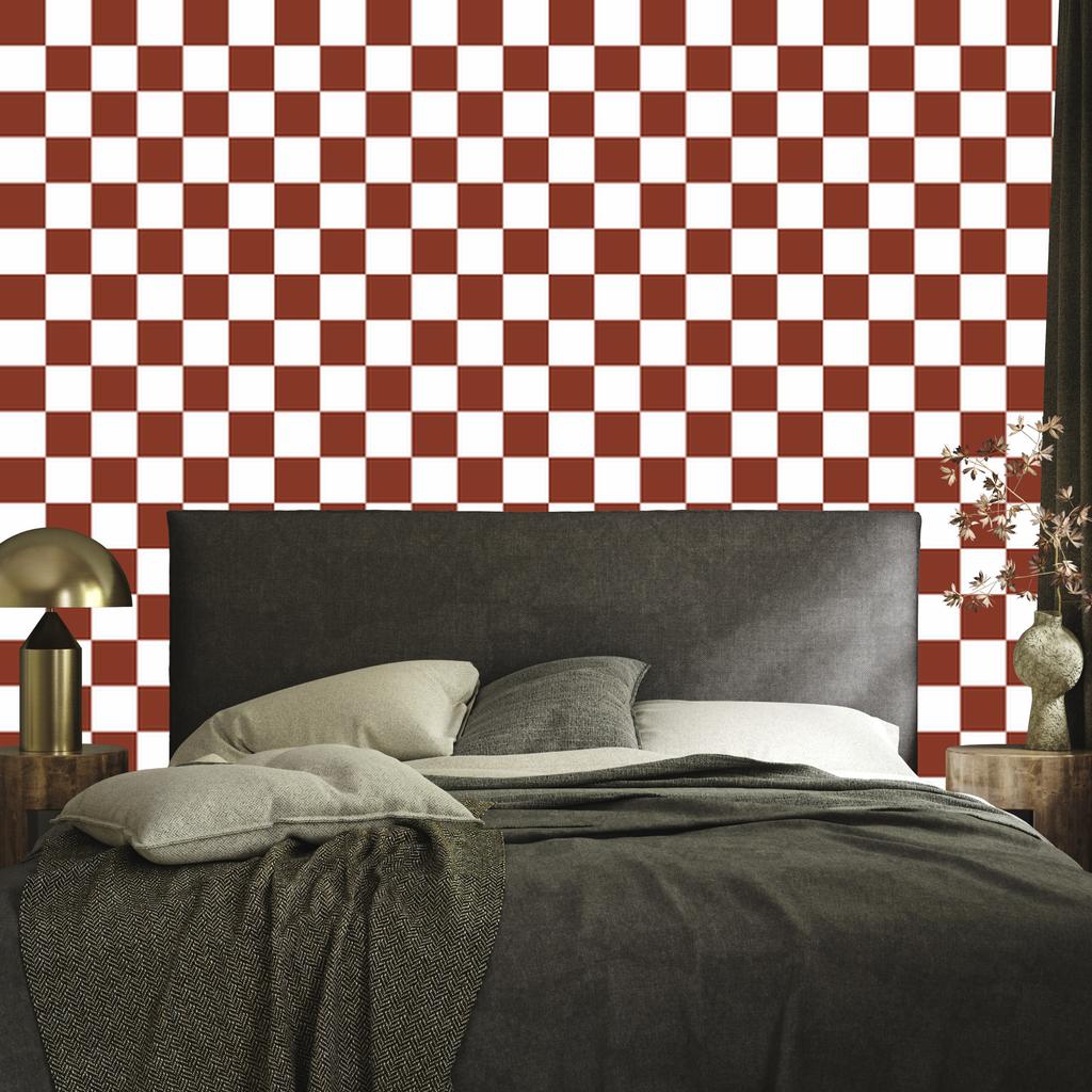 Checkerboard wallpaper red and white, red background 50x1000