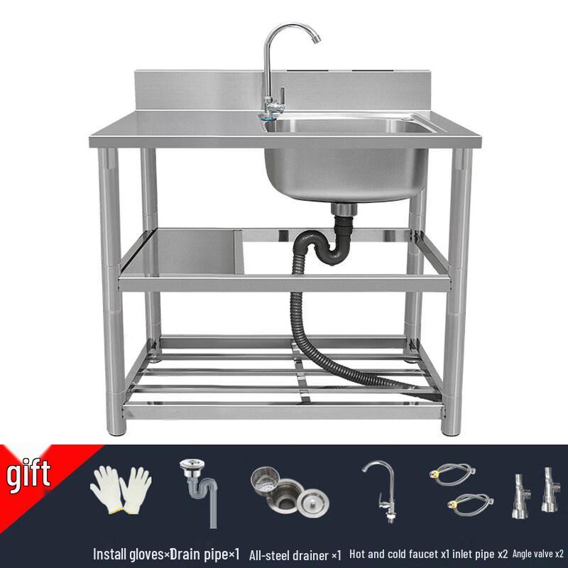 Taijufu 304 Stainless Steel Single Bowl Kitchen Sink with Faucet