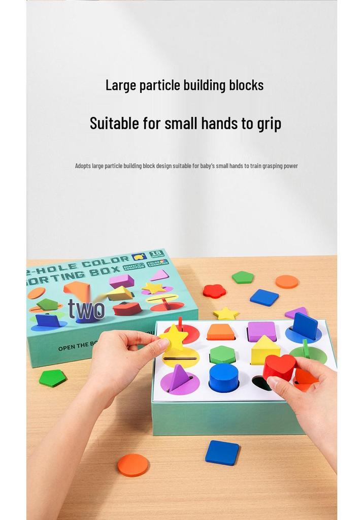 Montessori Baby Geometric Shapes Sorting Box for Ages 4-6 - Educational Color Matching & Cognitive Development Toy